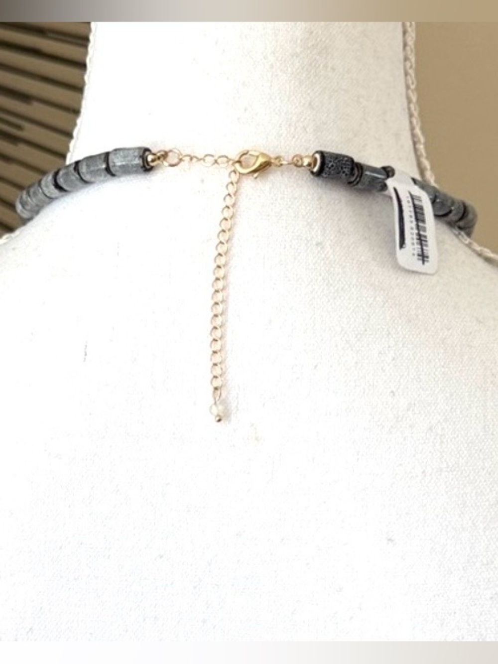 Free People FP Sincerely Yours Blue Cross Charm Choker In Gray/Blue Boho, NWT - Picture 3 of 5